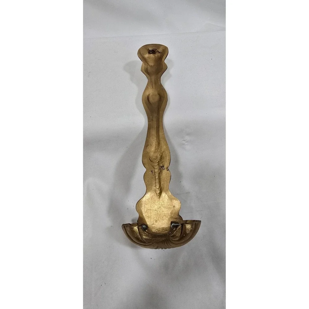 Vtg ladle spoon wall hanging kitchen home decor soap holder gold metal planter